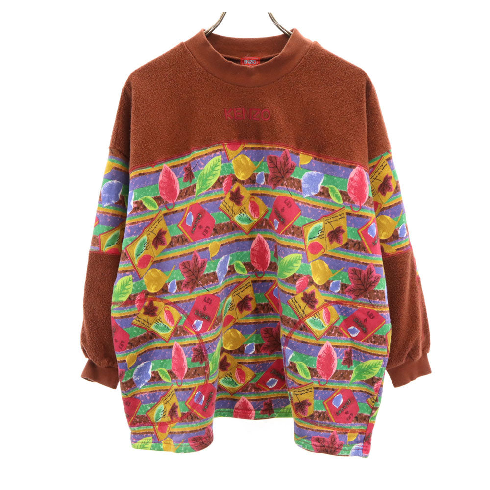 KENZO ケンゾー 90s オールド 総柄切り替え 長袖 スウェット 150 オレンジ キッズ