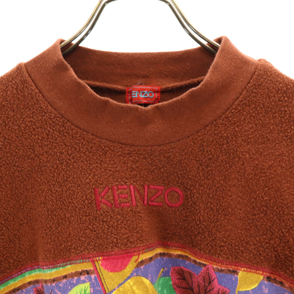 KENZO ケンゾー 90s オールド 総柄切り替え 長袖 スウェット 150 オレンジ キッズ