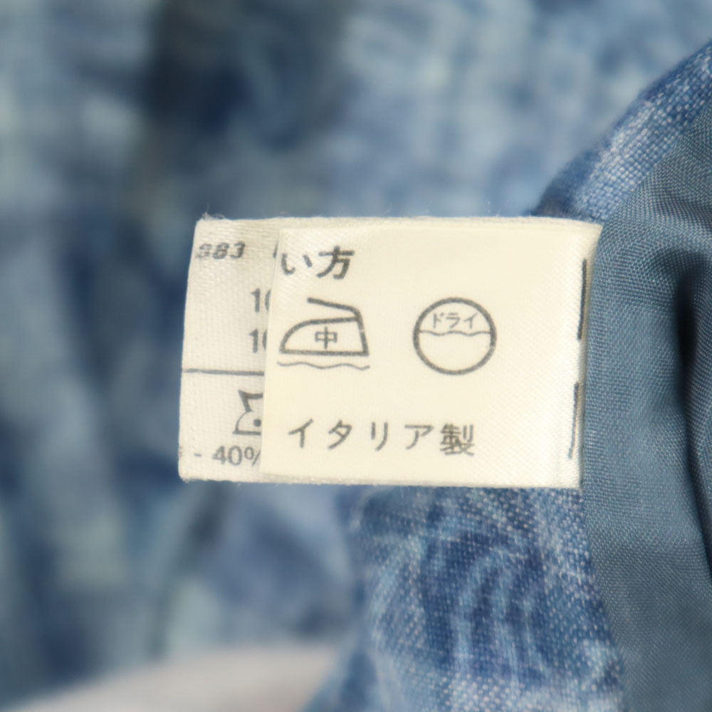 Herno ヘルノ 90s リネンブレンド オールド テーラードジャケット 42 ブルー レディース