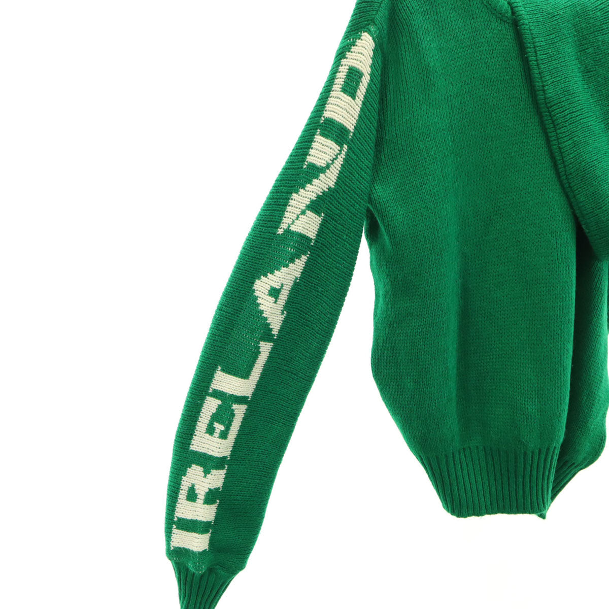 80s 90s オールド アイルランド製 長袖 セーター 44 グリーン ニット メンズ