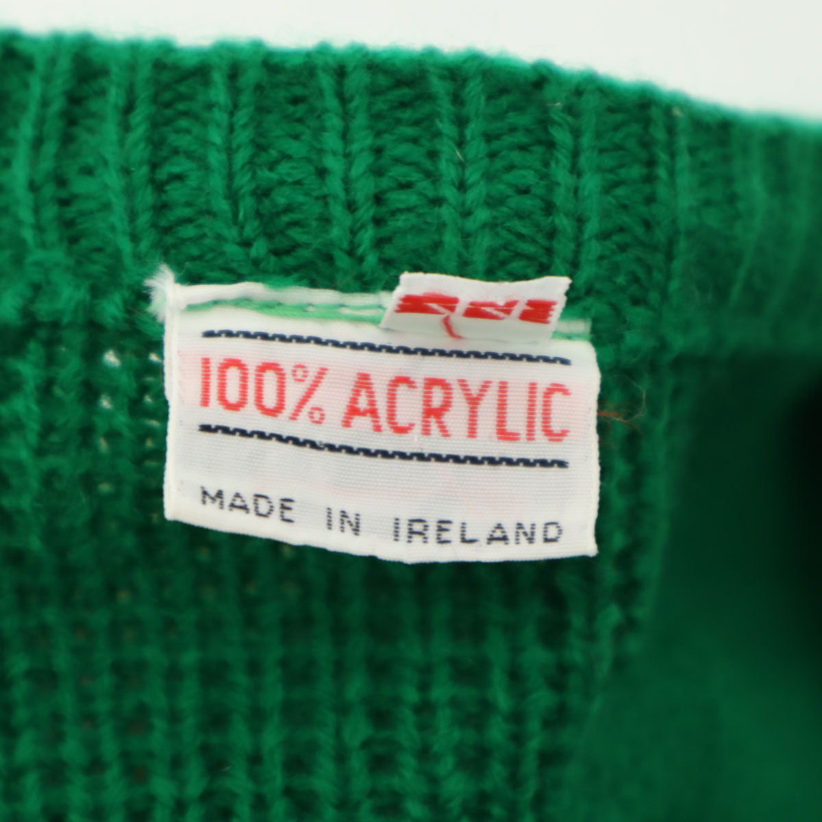 80s 90s オールド アイルランド製 長袖 セーター 44 グリーン ニット メンズ