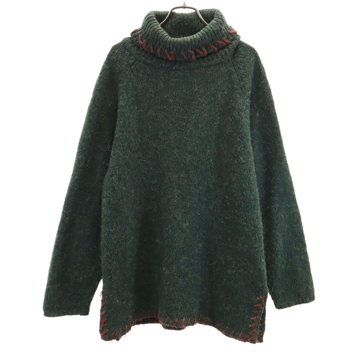 NELL FLOWERS BY J.G.HOOK 80s 90s オールド 長袖 タートルネック セーター M 深緑 ニット メンズ