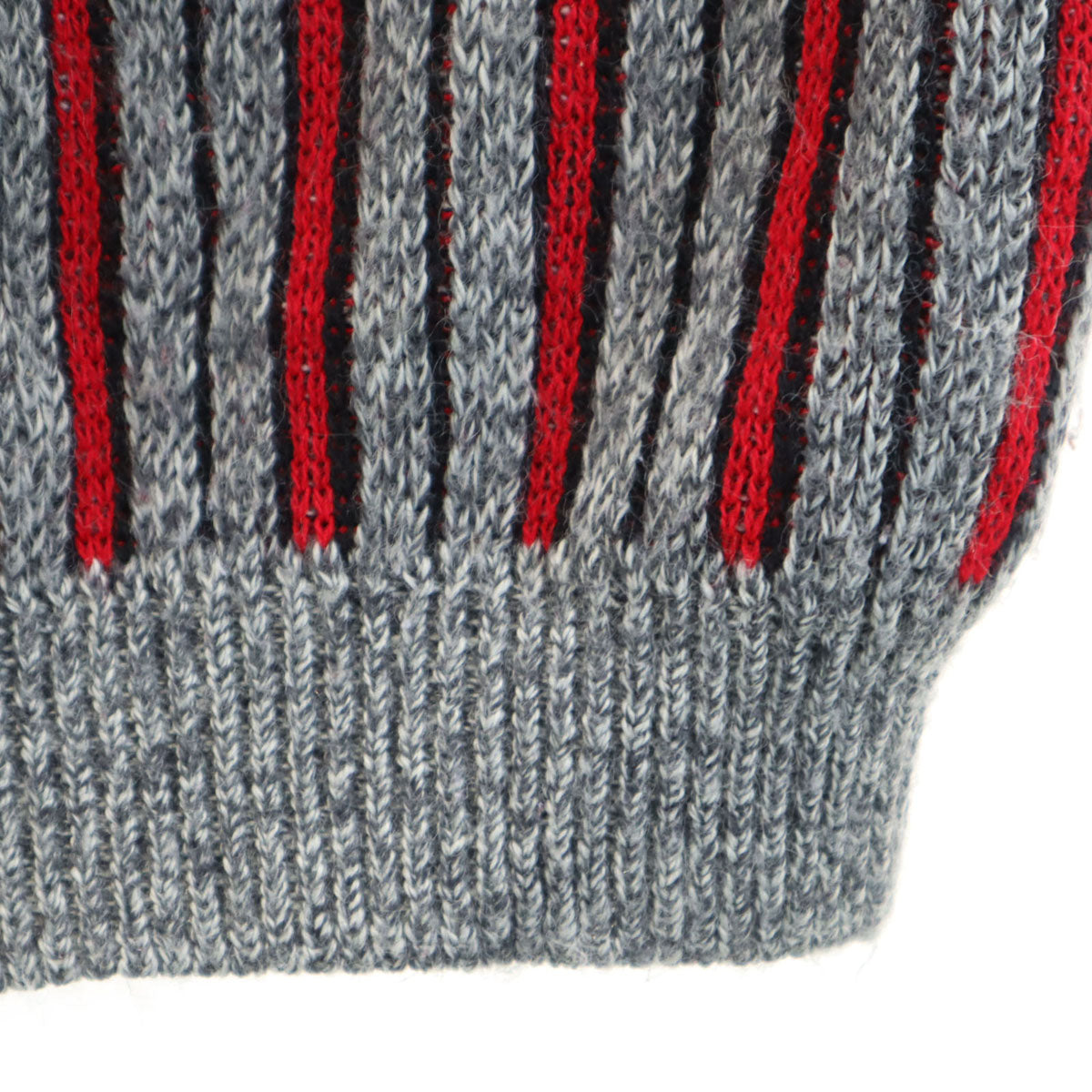 VENEZIA 80s 90s オールド ストライプ柄 長袖 セーター グレー ニット メンズ