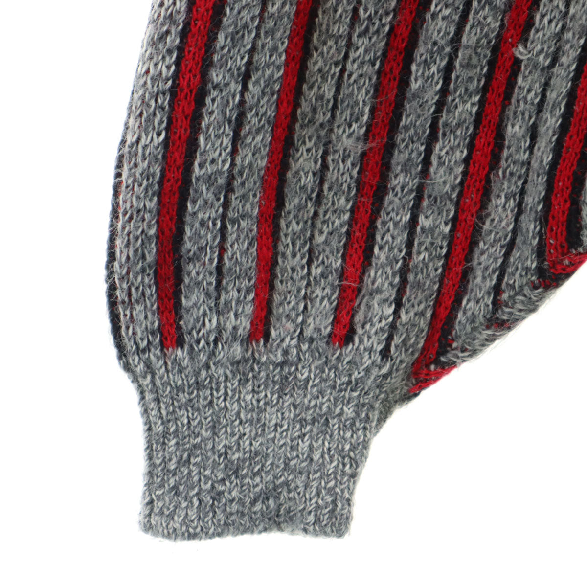 VENEZIA 80s 90s オールド ストライプ柄 長袖 セーター グレー ニット メンズ