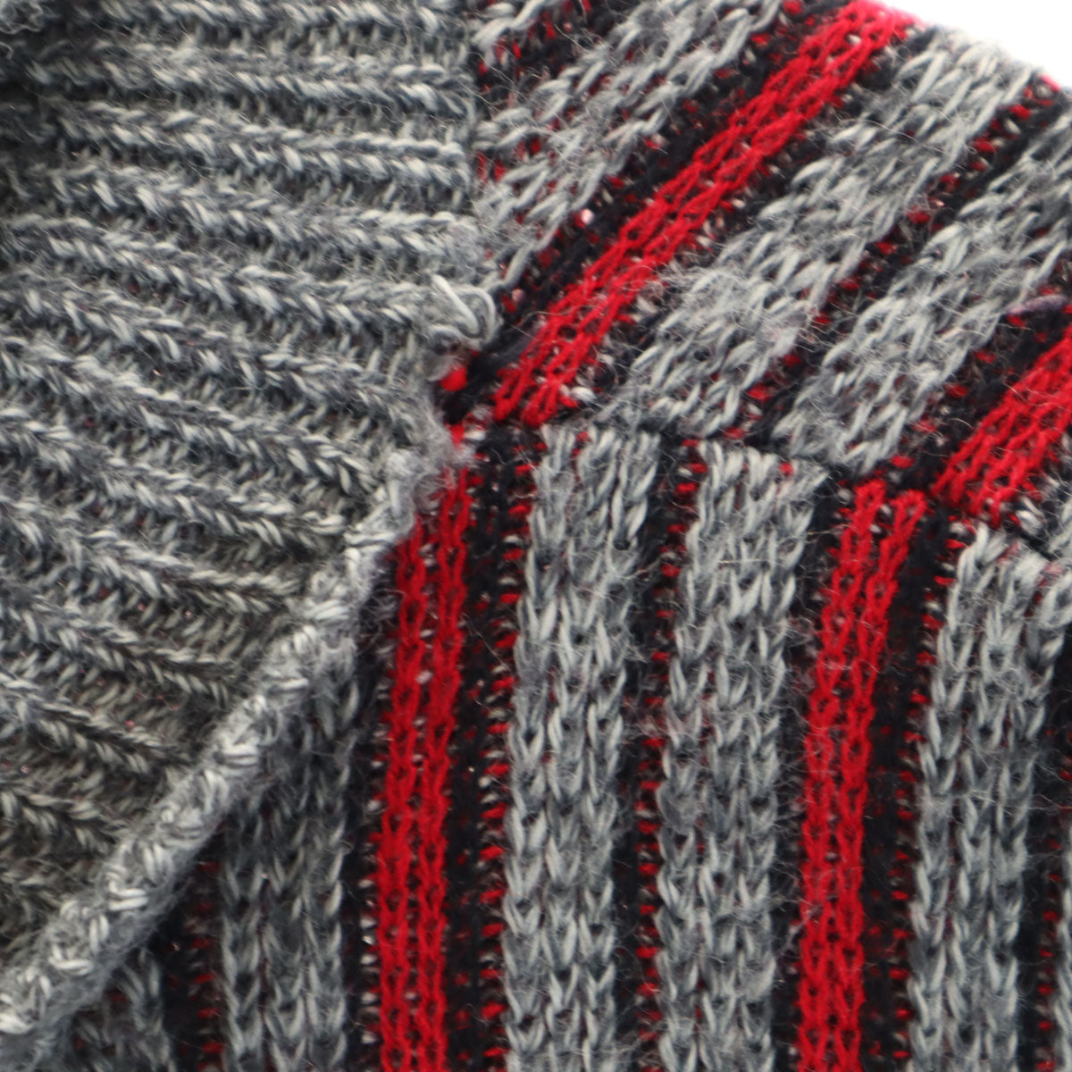 VENEZIA 80s 90s オールド ストライプ柄 長袖 セーター グレー ニット メンズ