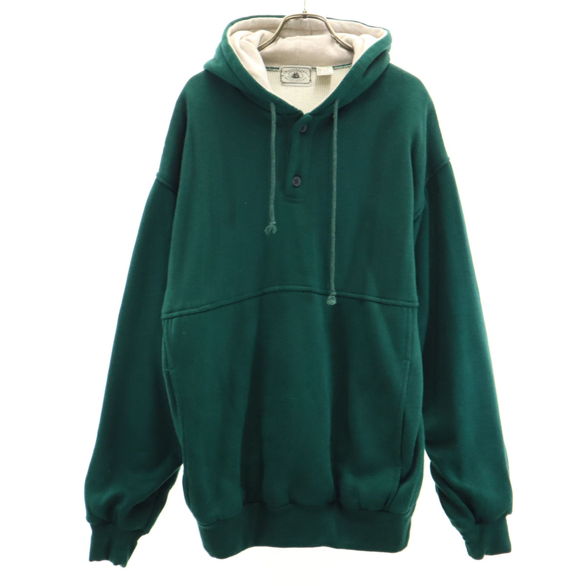 GRAND BANKS OUTFITTERS グランドバンクスアウトフィッターズ 90s オールド 長袖 ニット パーカー L 深緑 裏サーマル メンズ