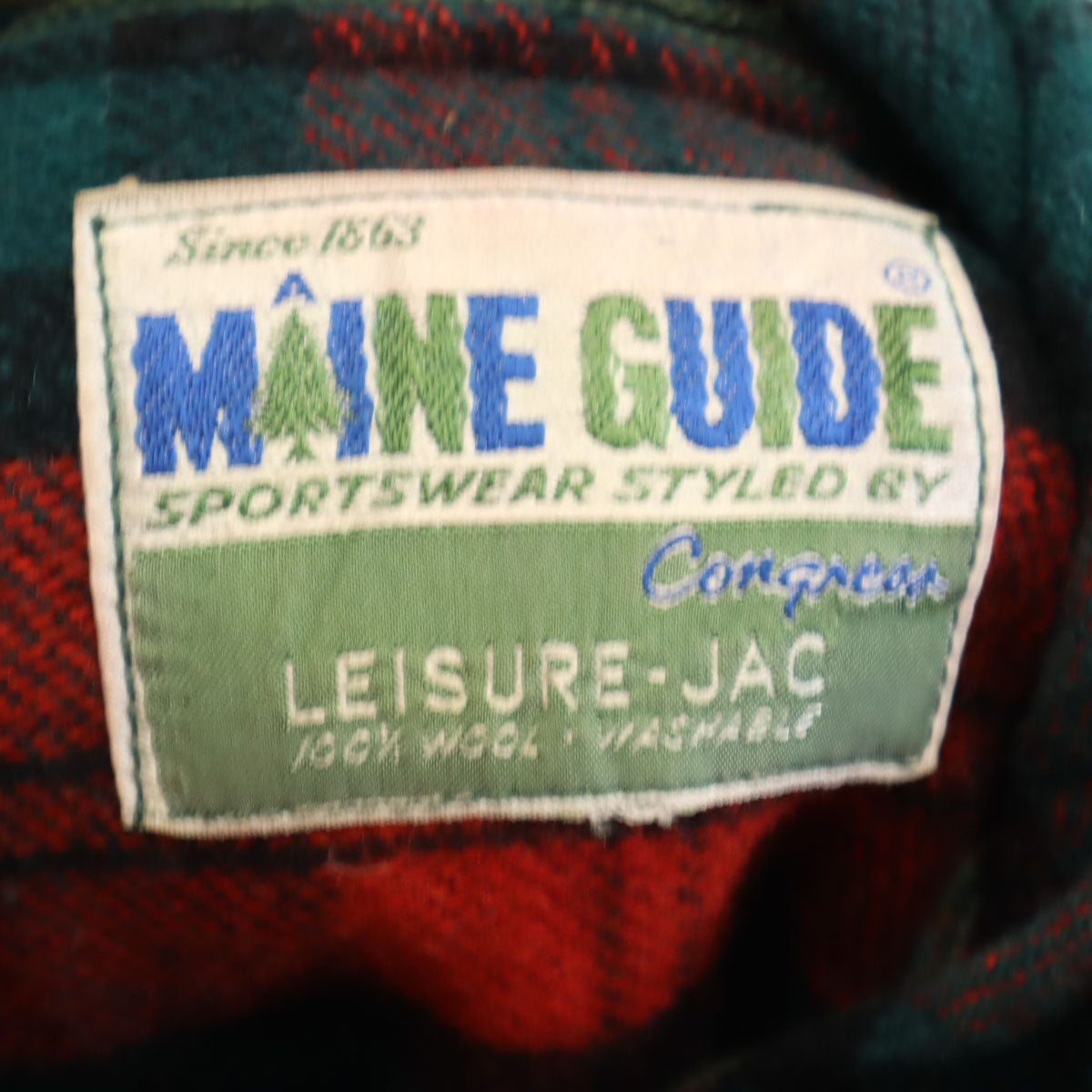 MAINE GUIDE 60s 70s ウール ヴィンテージ タータンチェック柄 長袖 ハーフジップ パーカー レッド TALONジップ メンズ