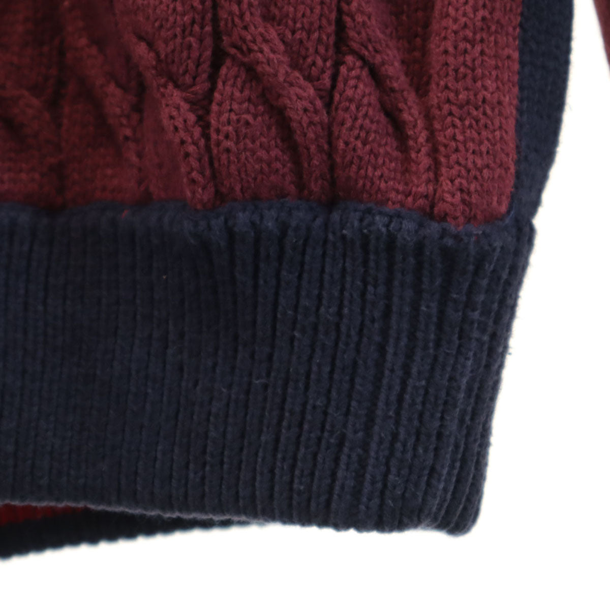 TOMMY HILFIGER トミーヒルフィガー 90s オールド フラッグタグ 長袖 ケーブル ニット L ネイビー セーター メンズ