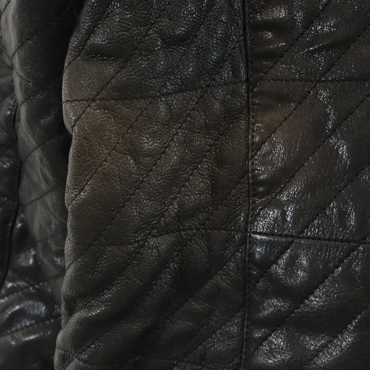 GIORGIO ARMANI ジョルジオアルマーニ 00s ポーランド製 キルティング 山羊革 レザージャケット 54 ブラック ブルゾン メンズ