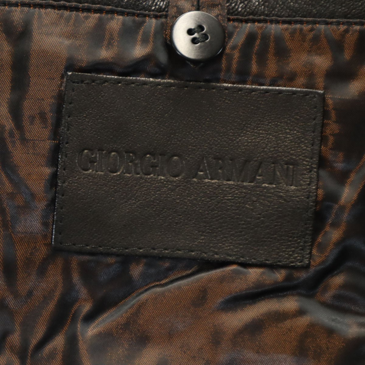 GIORGIO ARMANI ジョルジオアルマーニ 00s ポーランド製 キルティング 山羊革 レザージャケット 54 ブラック ブルゾン メンズ