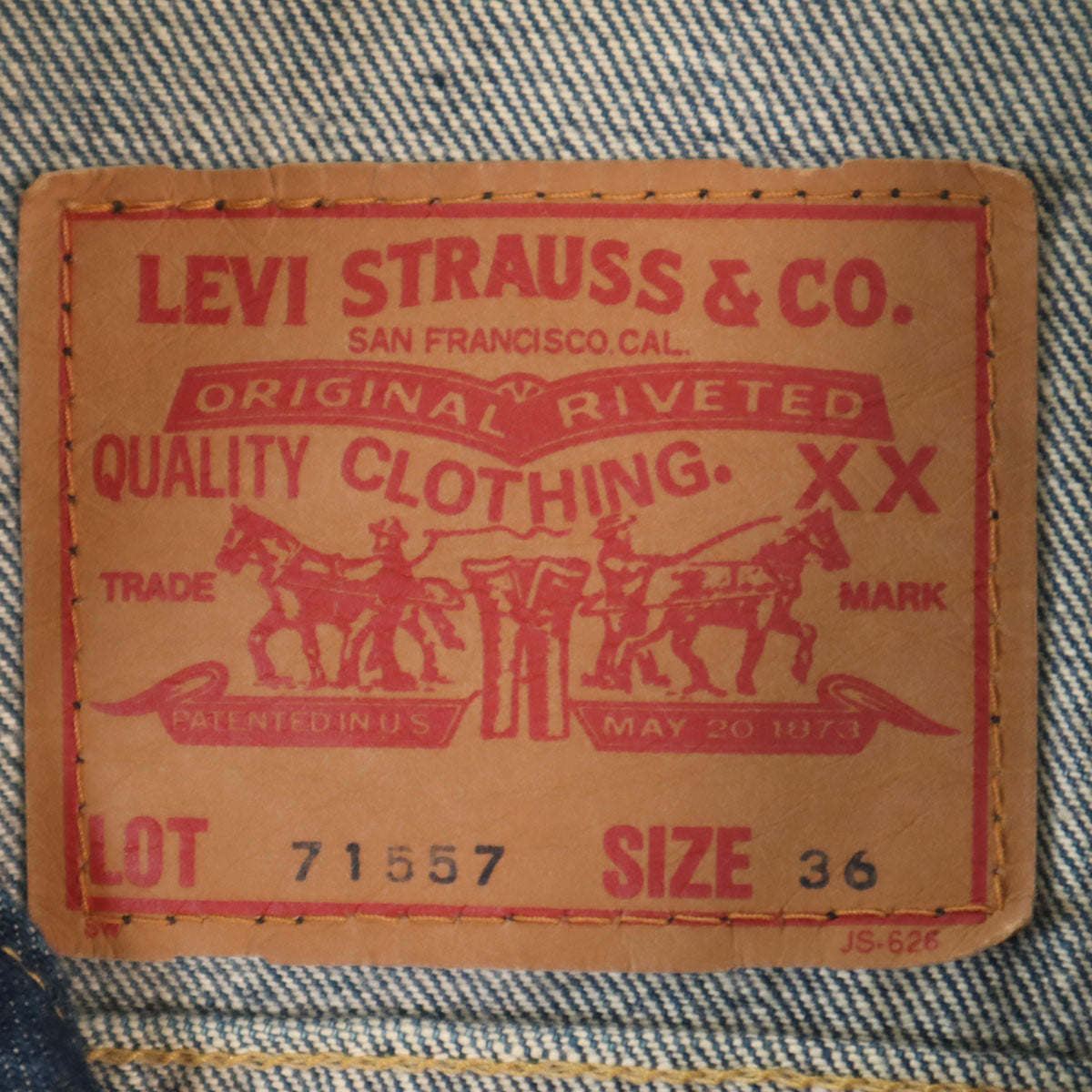 Levi's リーバイス 90s ビッグE 日本製 オールド 復刻 71557 デニムジャケット 36 インディゴ ジージャン メンズ