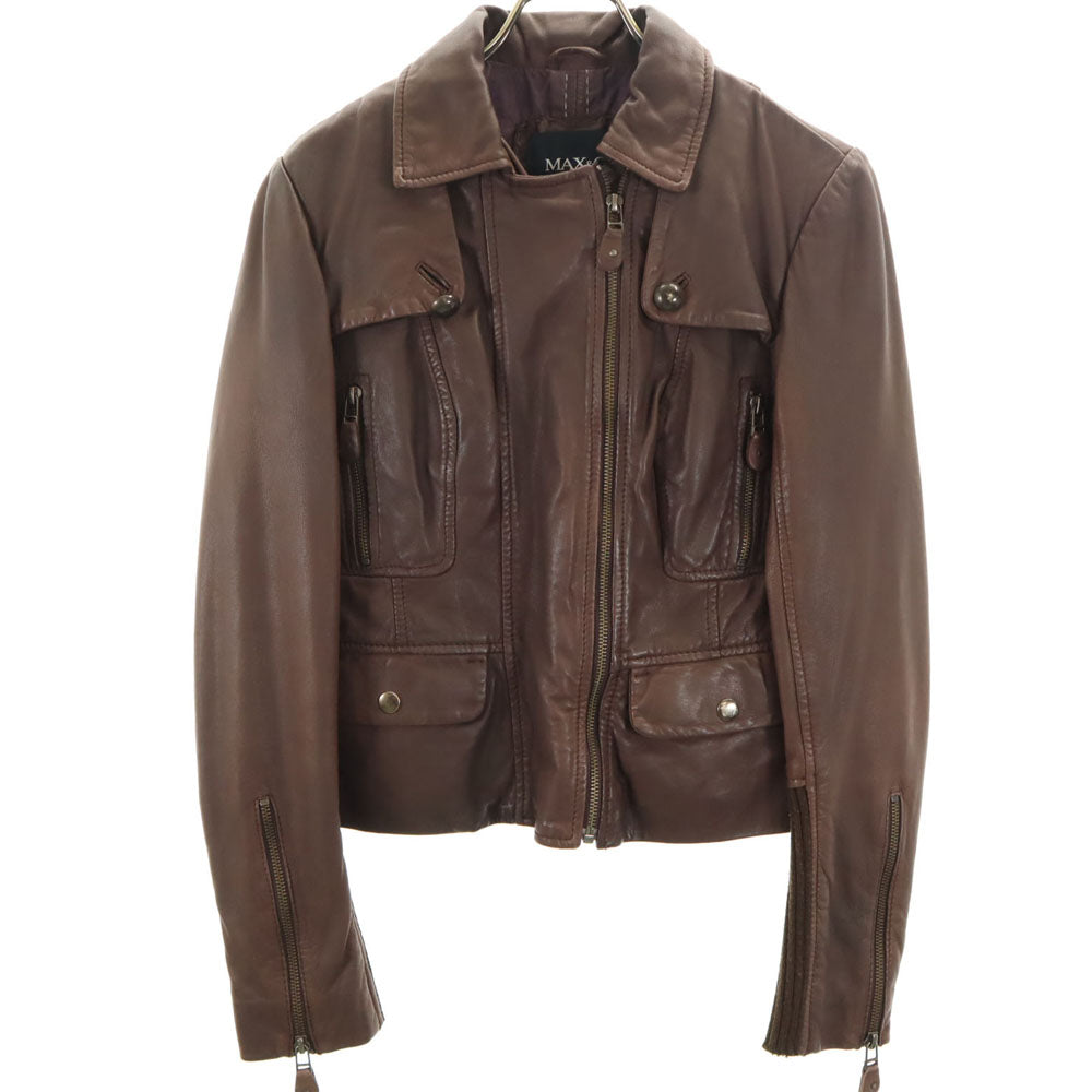 MAX&CO マックスアンドコー レザージャケット 38 ブラウン レディース