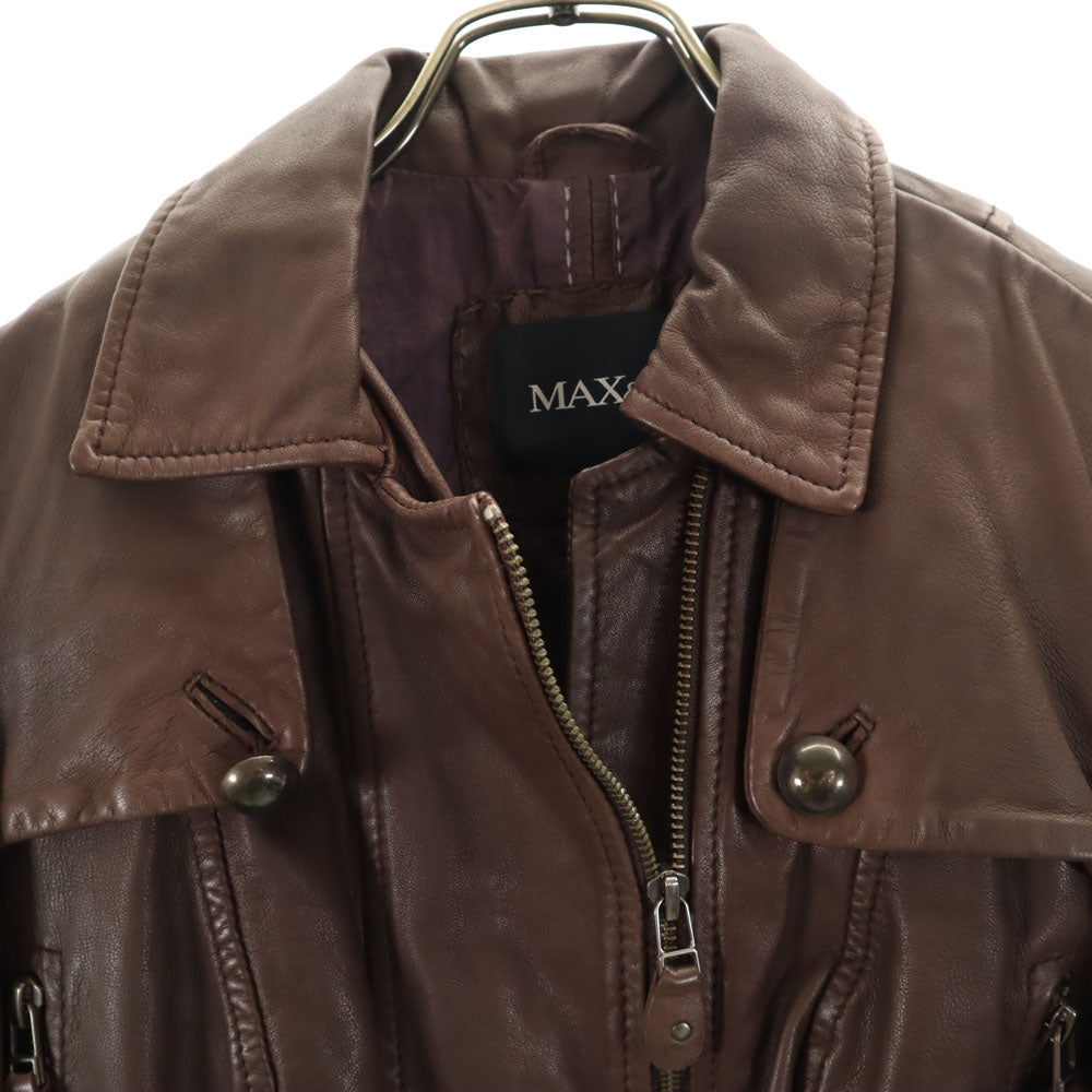 MAX&CO マックスアンドコー レザージャケット 38 ブラウン レディース