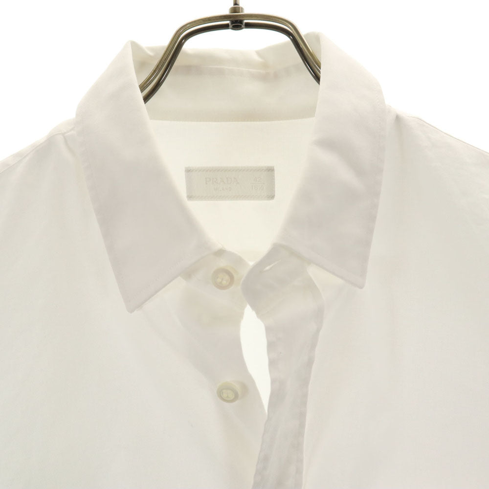 PRADA プラダ 2020年モデル イタリア製 長袖 ボタンダウンシャツ 42 ホワイト メンズ