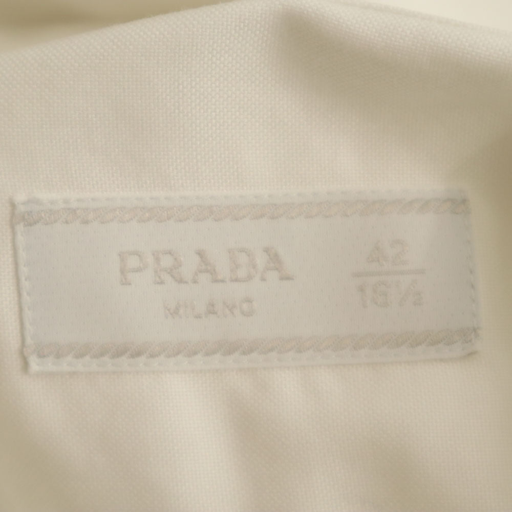 PRADA プラダ 2020年モデル イタリア製 長袖 ボタンダウンシャツ 42 ホワイト メンズ
