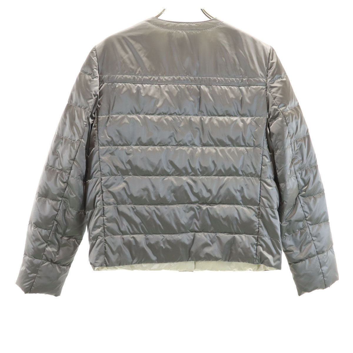 PRADA プラダ ノーカラー ダウンジャケット 42 グレー レディース