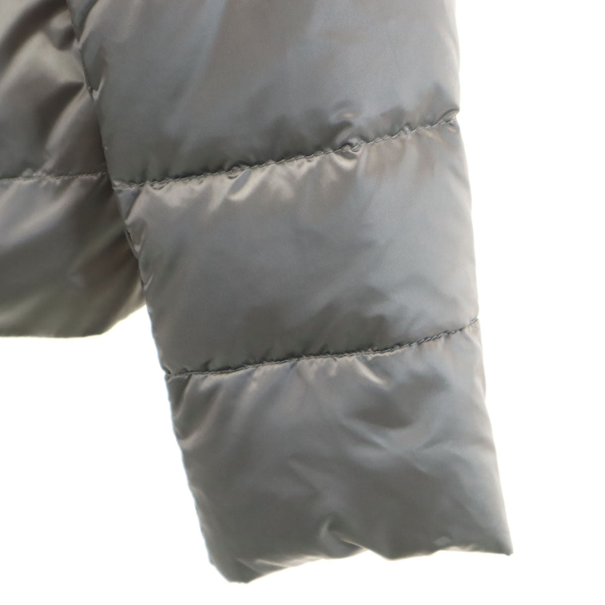 PRADA プラダ ノーカラー ダウンジャケット 42 グレー レディース