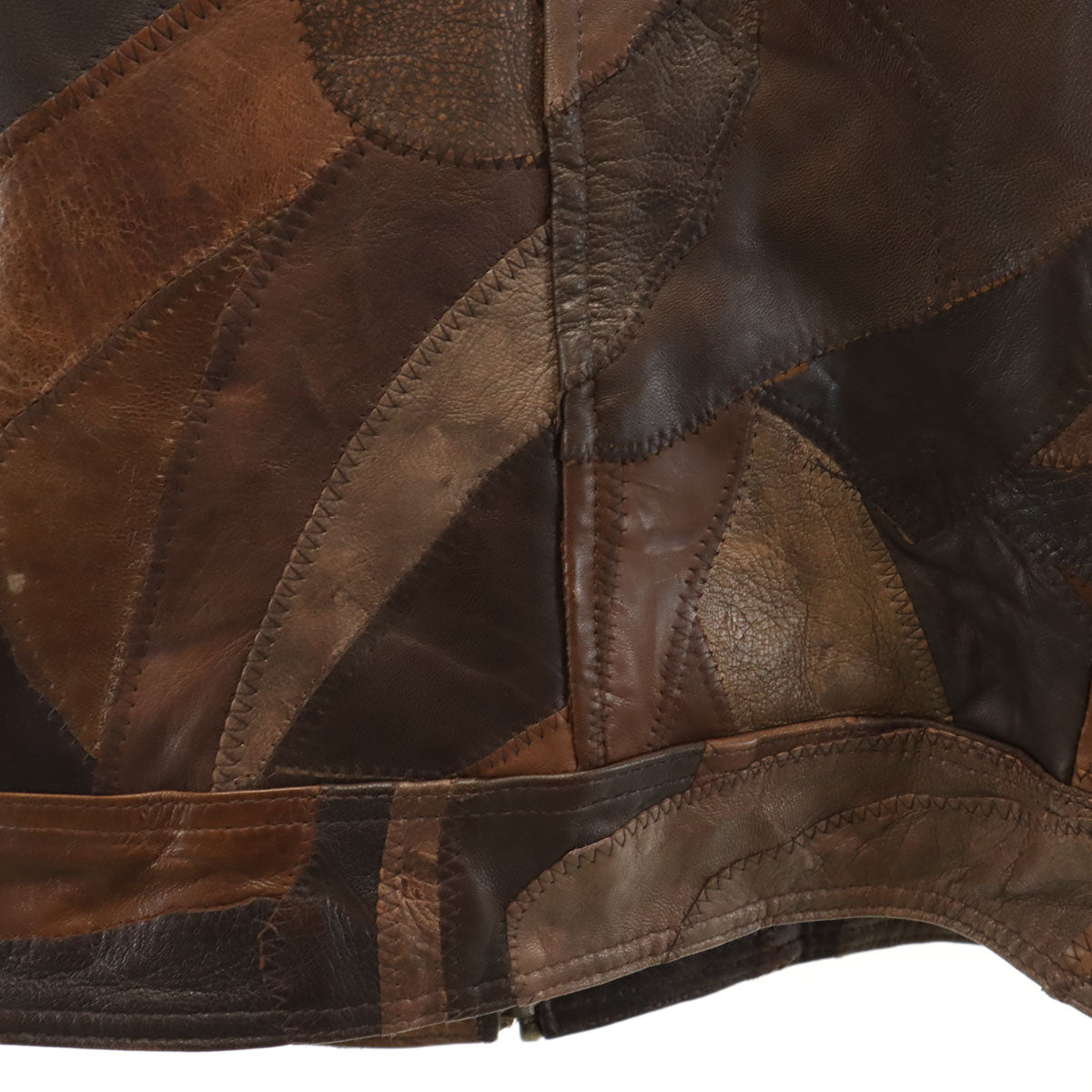HYSTERIC LEATHER ヒステリックレザー ムートン襟 パッチワーク レザージャケット FREE ブラウン ヒステリックグラマー レディース