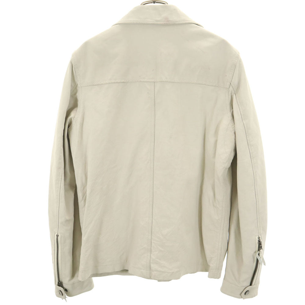 未使用 PS Paul Smith ピーエスポールスミス ダブルライダースジャケット M ベージュ メンズ