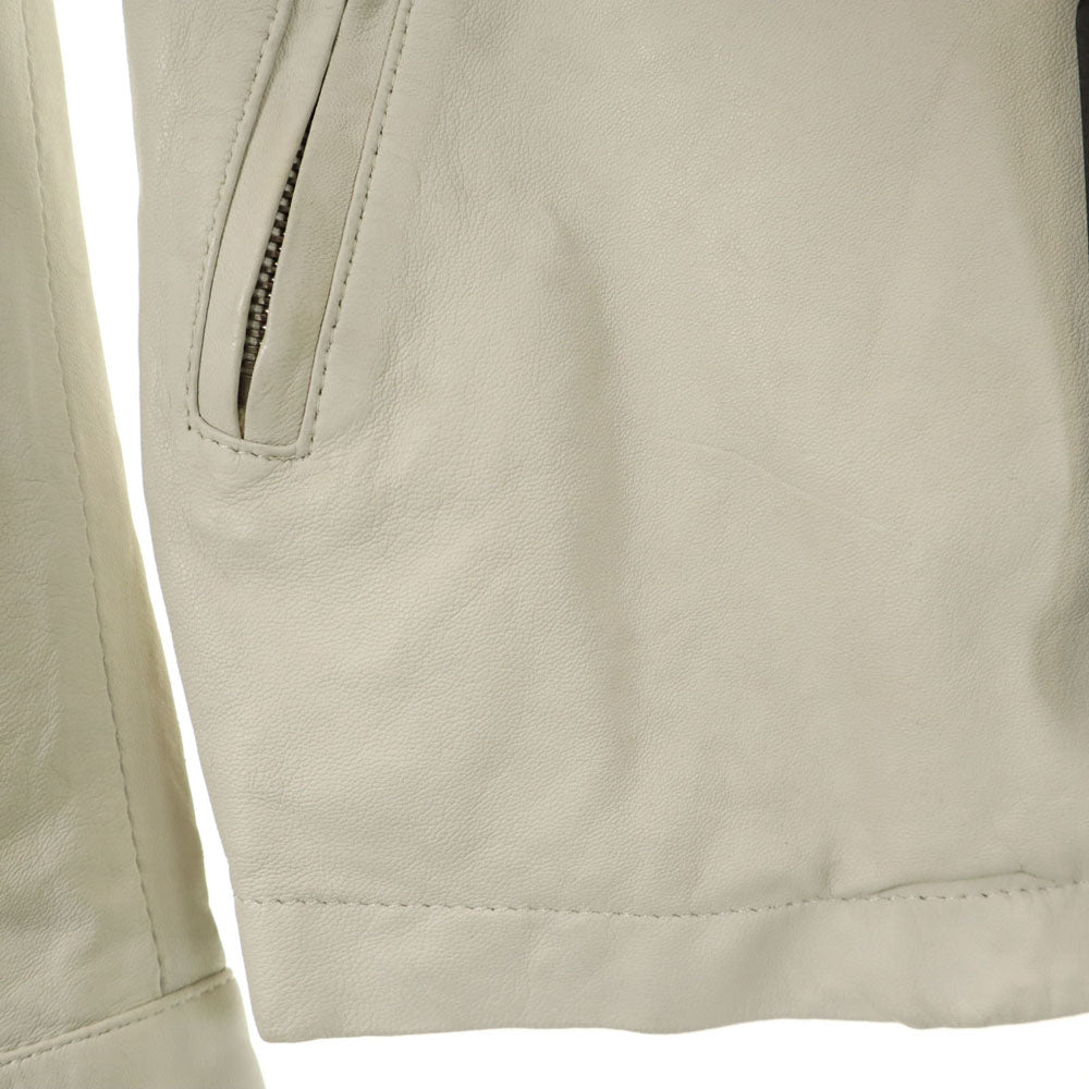 未使用 PS Paul Smith ピーエスポールスミス ダブルライダースジャケット M ベージュ メンズ