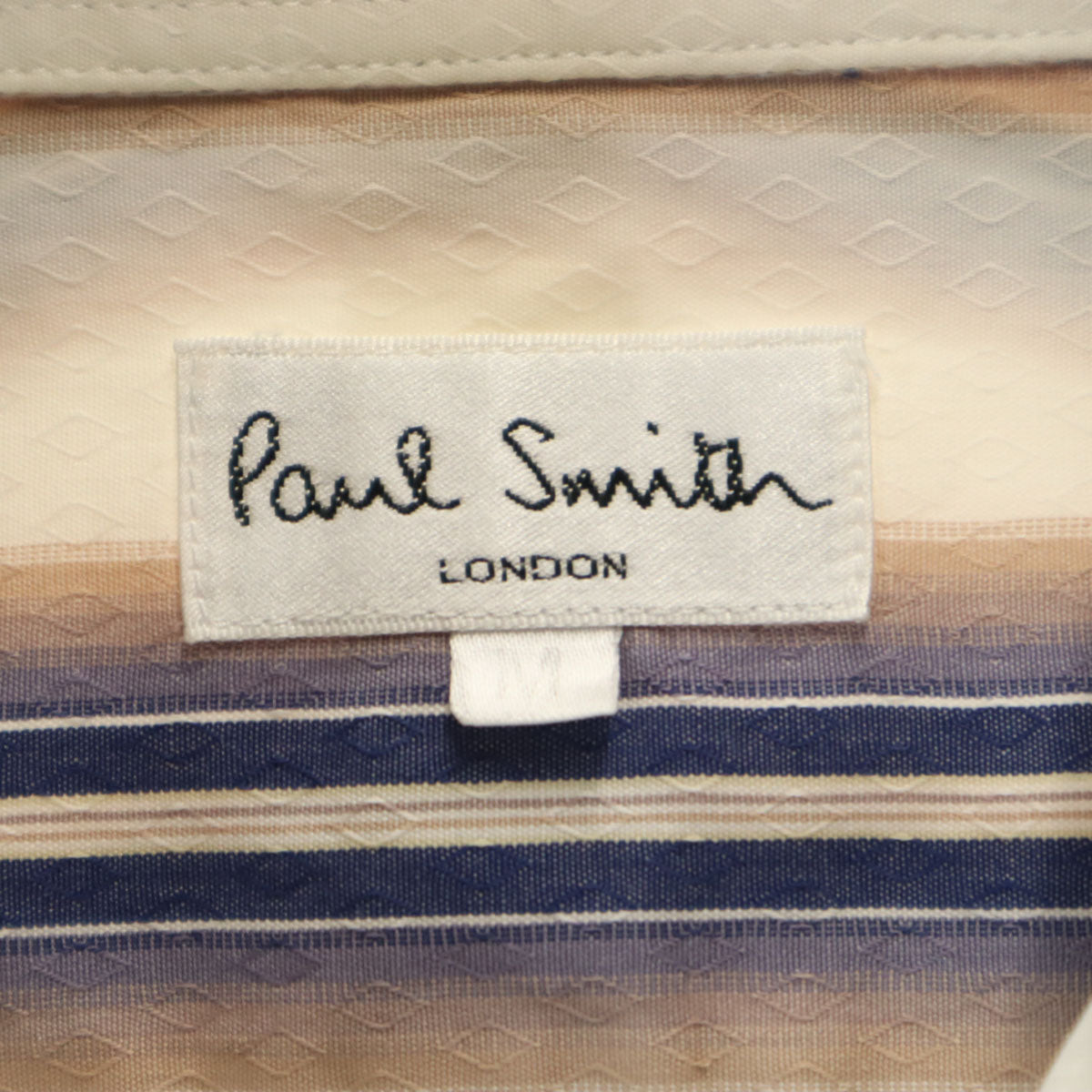Paul Smith LONDON ポールスミスロンドン ストライプ柄 長袖 シャツ M アイボリー メンズ