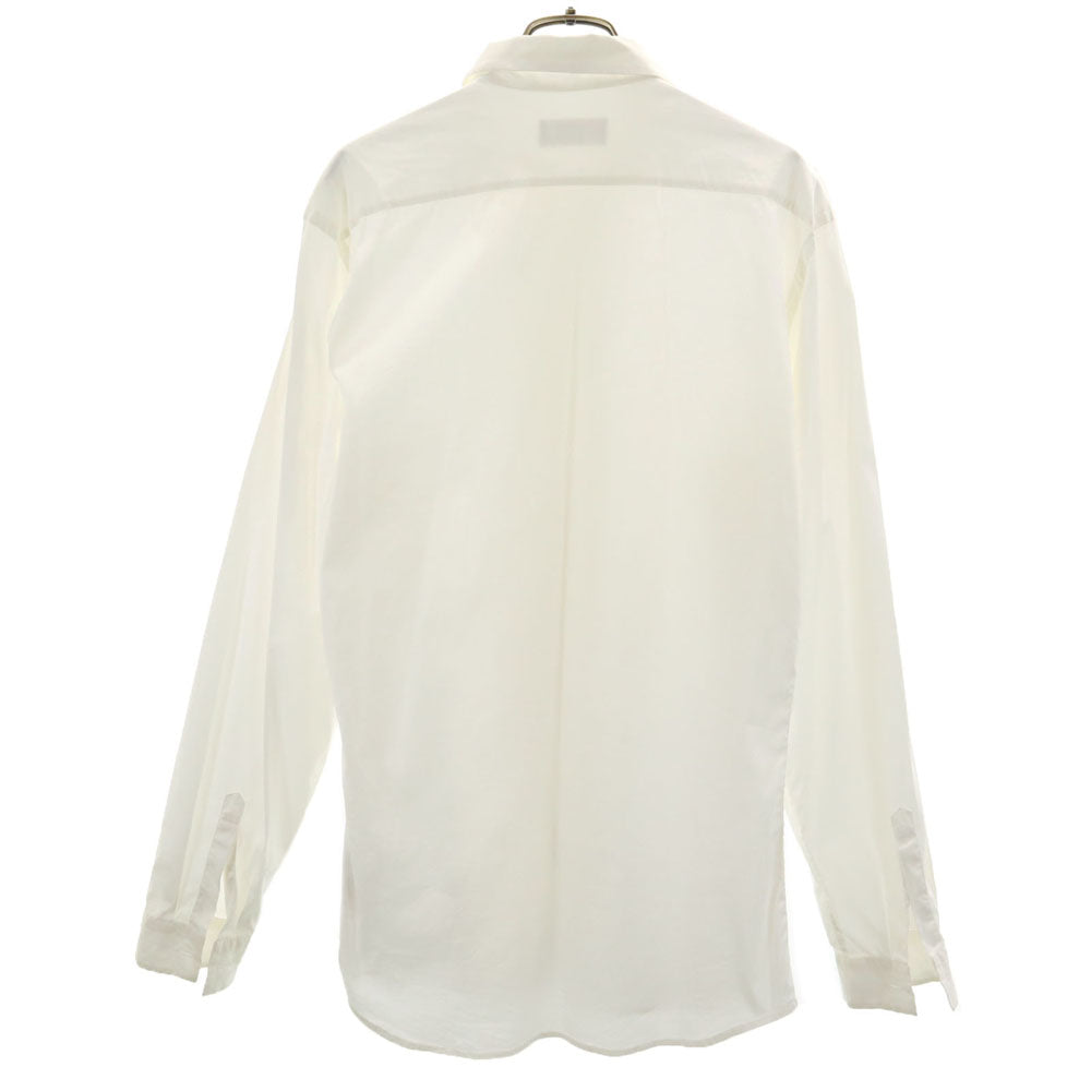PRADA プラダ 2007年モデル イタリア製 長袖 フリル ボタンダウンシャツ 40 ホワイト 予備ボタン付き メンズ