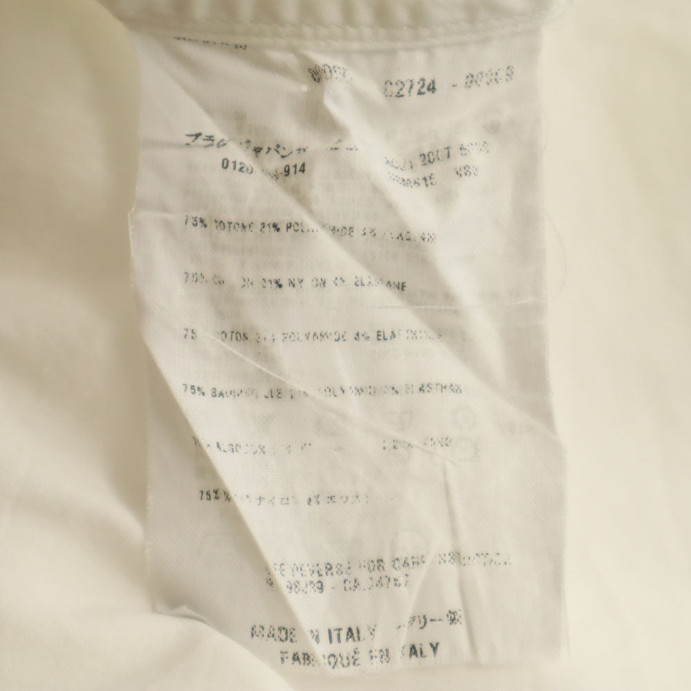 PRADA プラダ 2007年モデル イタリア製 長袖 フリル ボタンダウンシャツ 40 ホワイト 予備ボタン付き メンズ