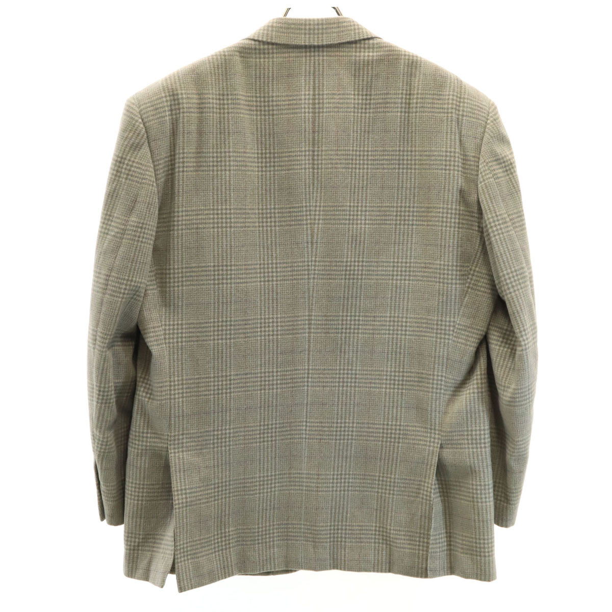 GIVENCHY ジバンシィ 90s カシミアブレンド オールド チェック柄 テーラードジャケット グレー メンズ