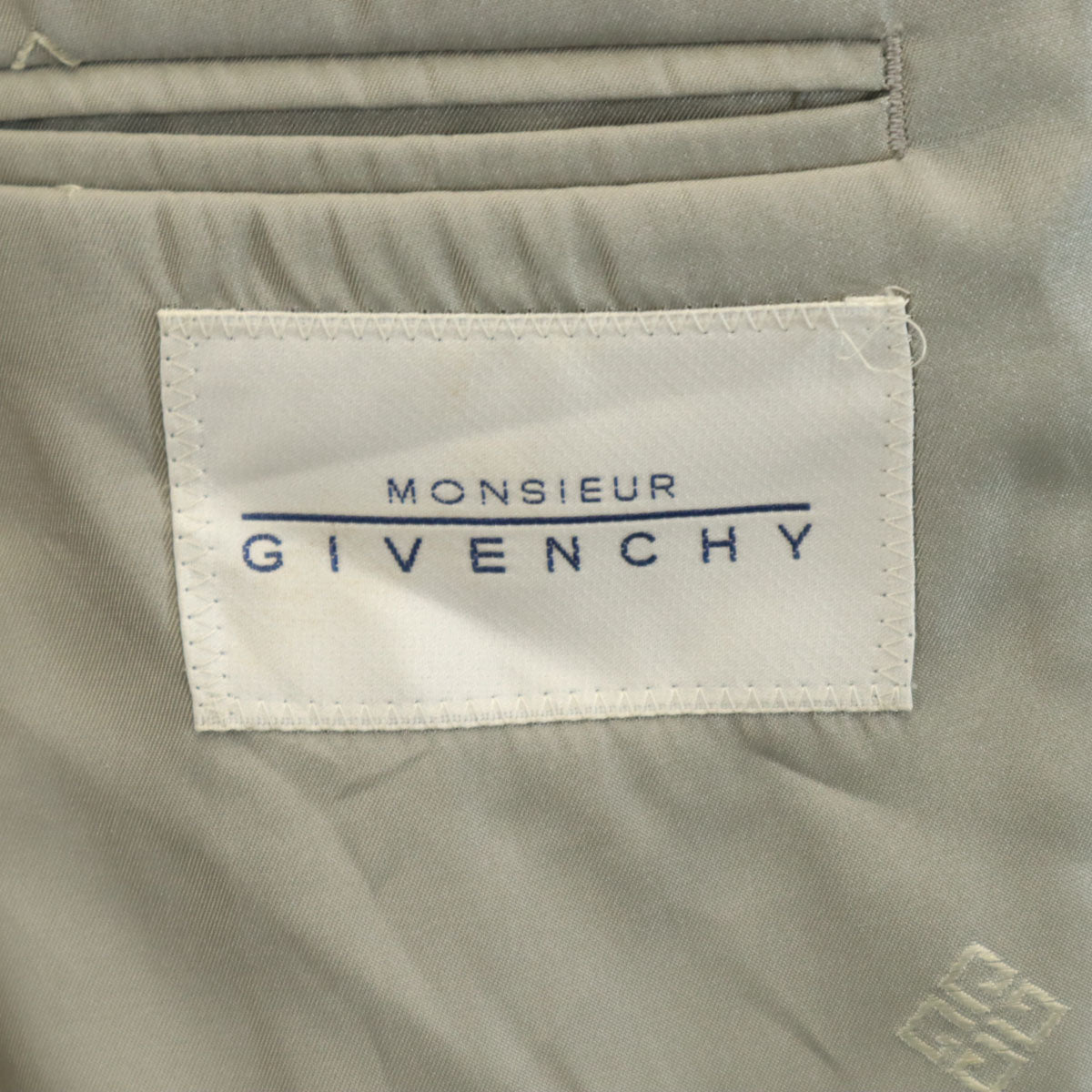GIVENCHY ジバンシィ 90s カシミアブレンド オールド チェック柄 テーラードジャケット グレー メンズ