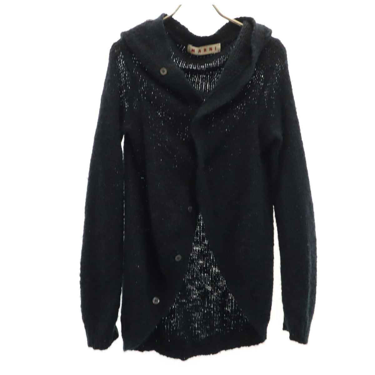 MARNI マルニ イタリア製 ウールブレンド 長袖 ニットカーディガン 40 黒 レディース