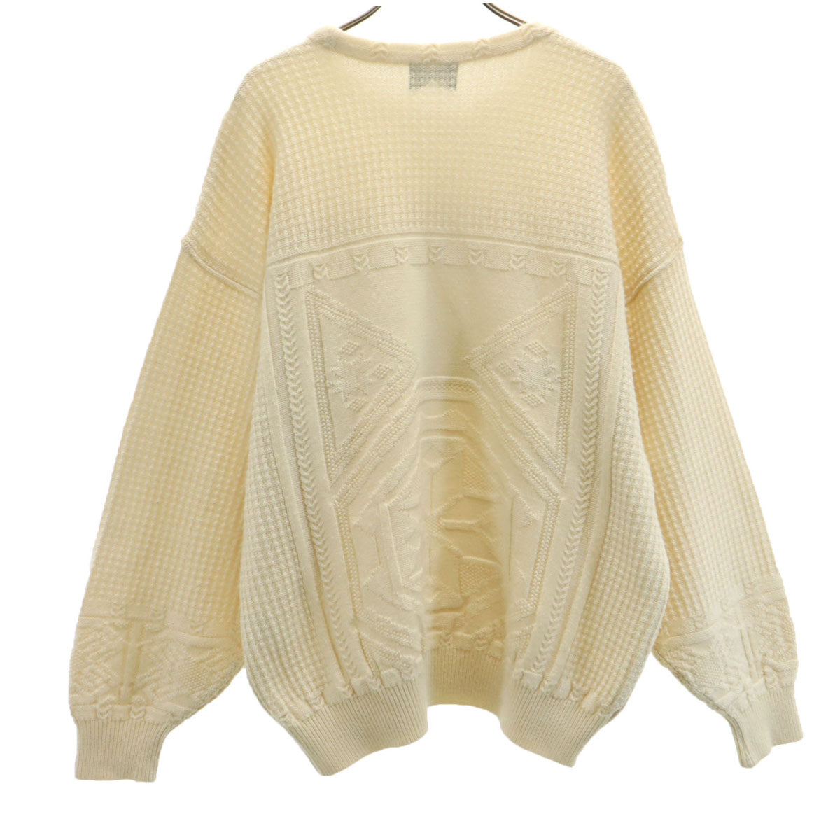 santa fe サンタフェ 90s 日本製 ウールブレンド オールド 長袖 セーター 3 アイボリー ニット メンズ