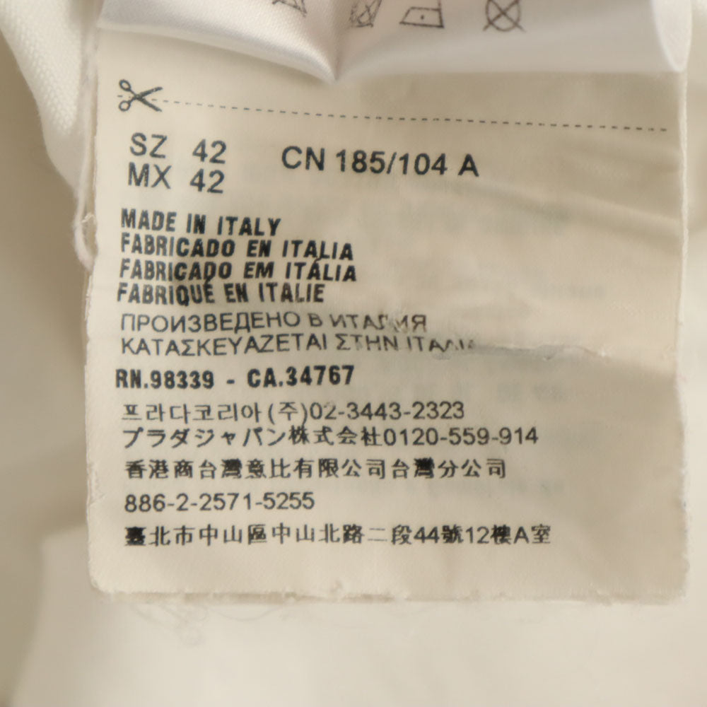 PRADA プラダ 2017年モデル イタリア製 長袖 ボタンダウンシャツ 42 ホワイト メンズ