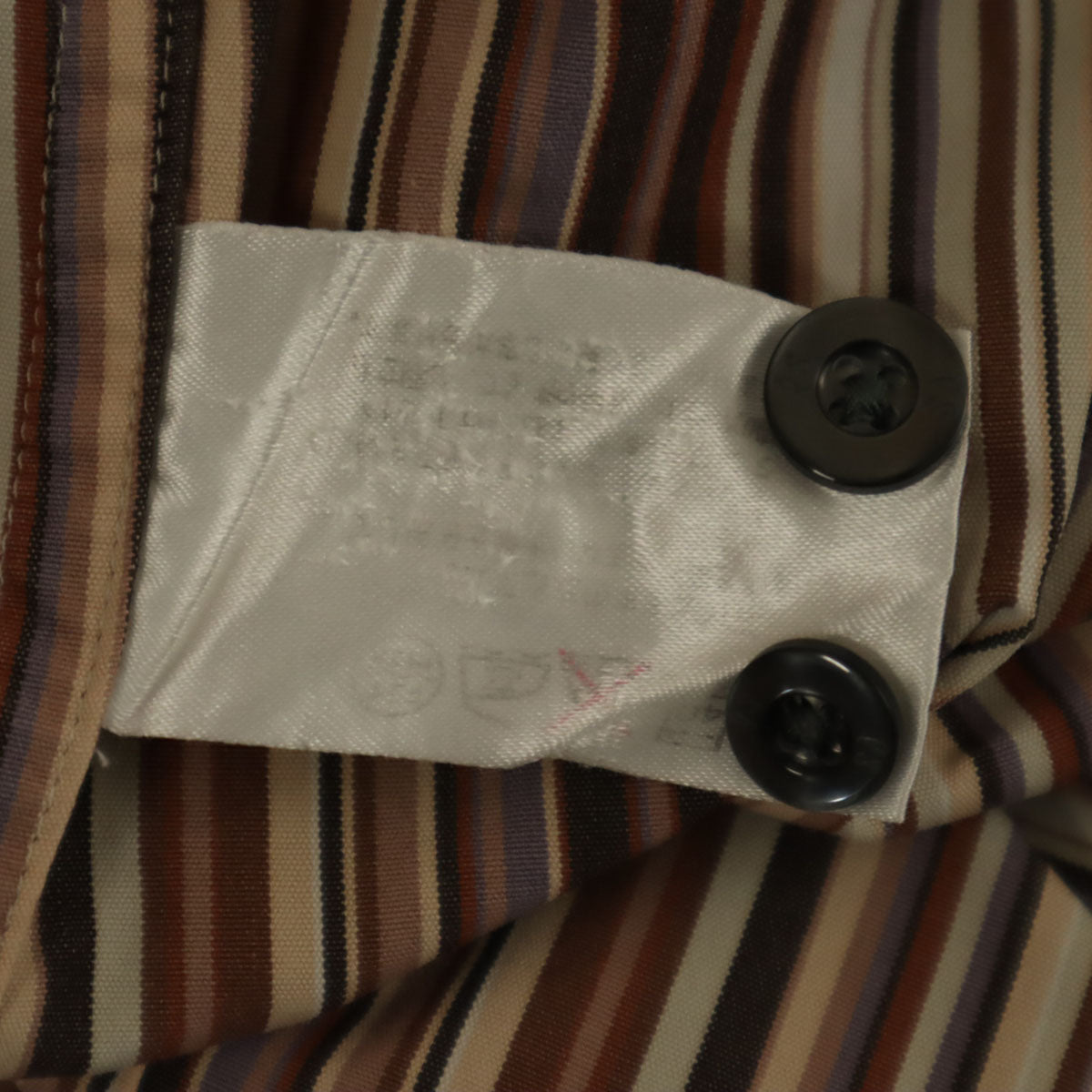 Paul Smith LONDON ポールスミスロンドン 日本製 ストライプ柄 長袖 シャツ M ブラウン系 メンズ