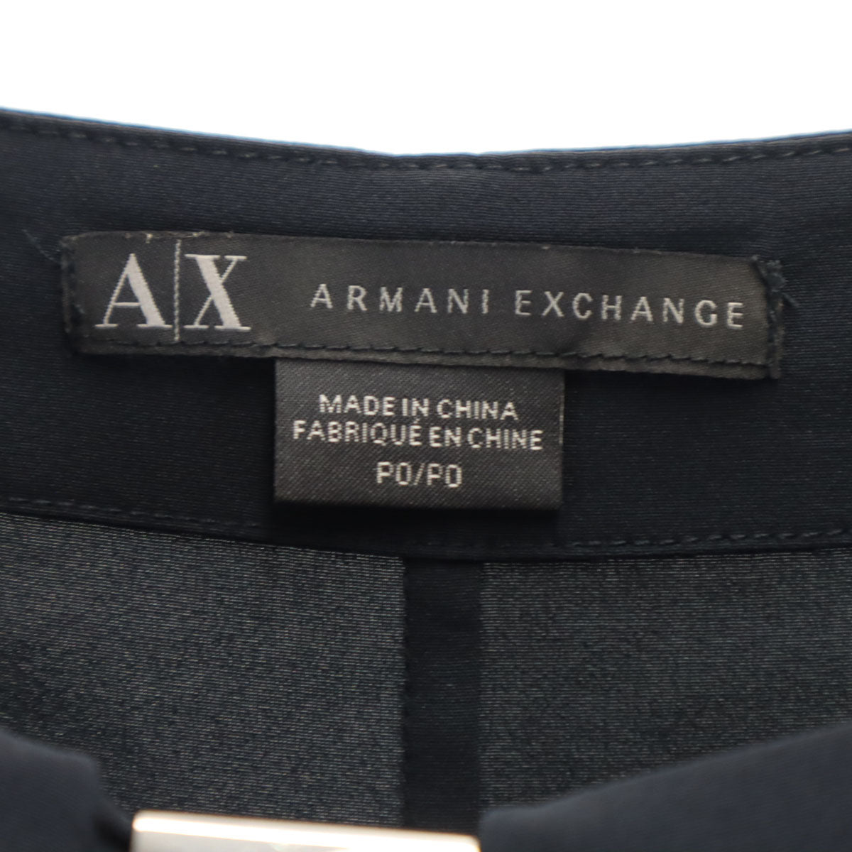 ARMANI EXCHANGE アルマーニエクスチェンジ ボーダー柄 長袖 ミニワンピース PO ネイビー レディース