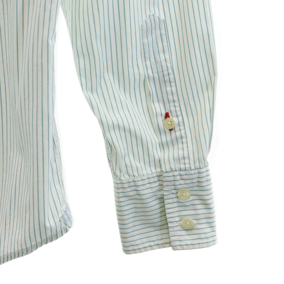 PS Paul Smith ピーエスポールスミス ストライプ柄 花刺繍 長袖 シャツ M ホワイト系 メンズ