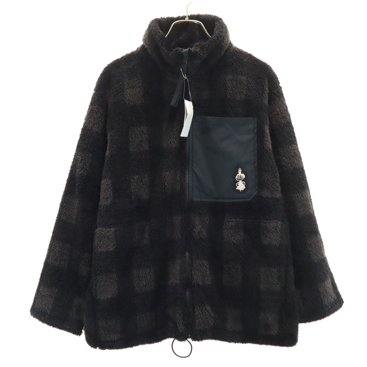 未使用 a part of me. アパートオブミー MOOMIN ムーミン コラボ 日本製 チェック柄 リトルミイ ボアジャケット ブラック Y’s for living ヨウジヤマモト レディース