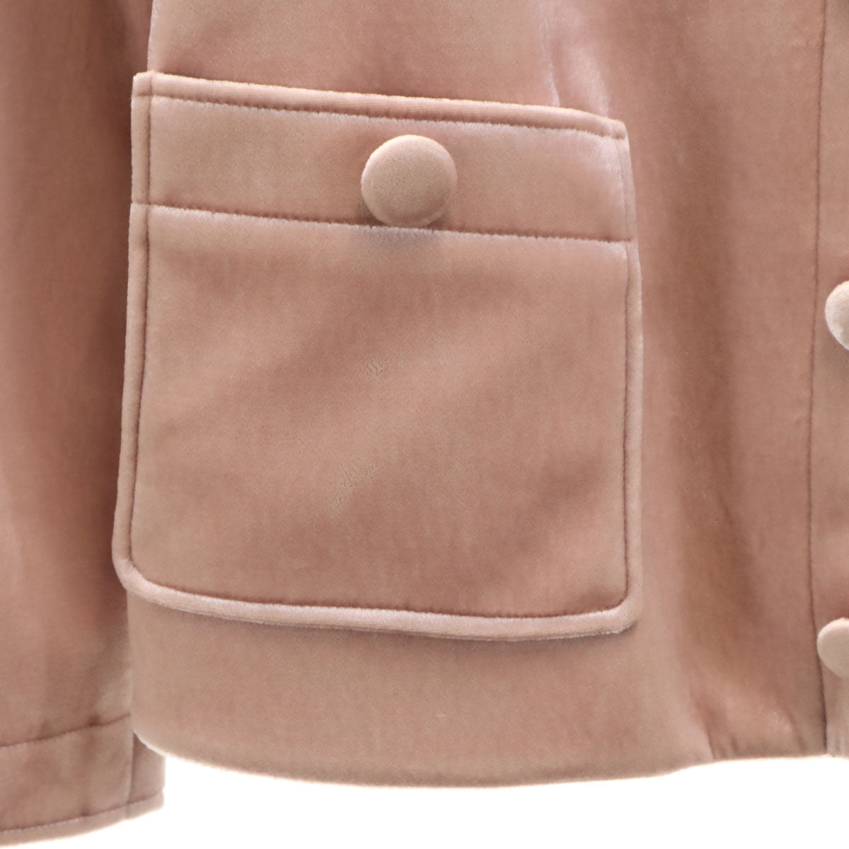 Rene ルネ 未使用 日本製 ベロア ノーカラージャケット 36 ピンク レディース