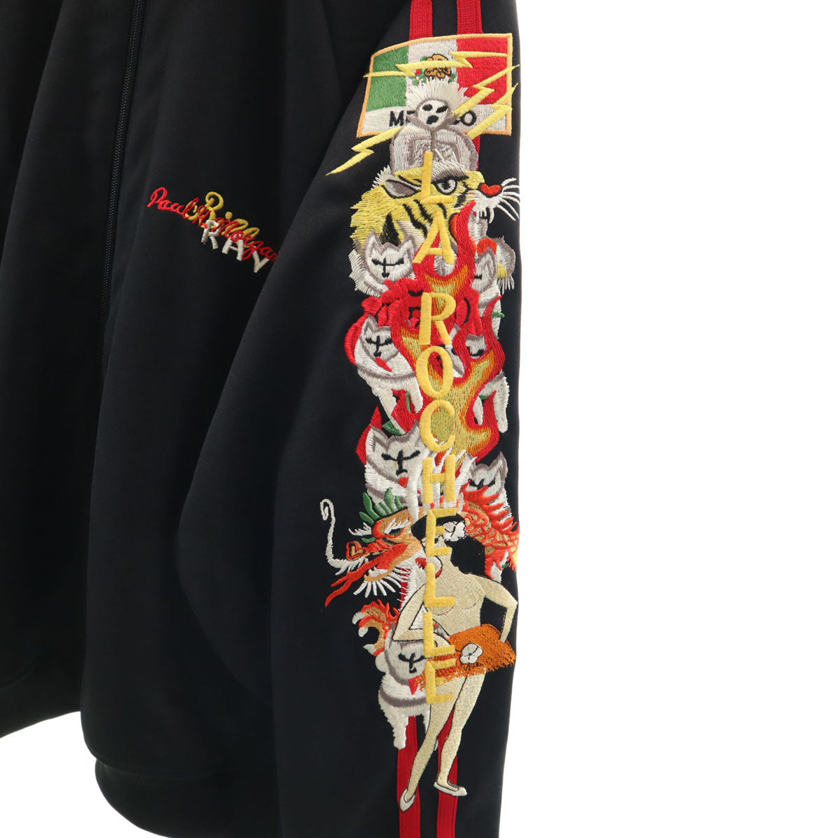 doublet ダブレット CHAOS EMBROIDERY トラックジャケット M ブラック ジャージ メンズ