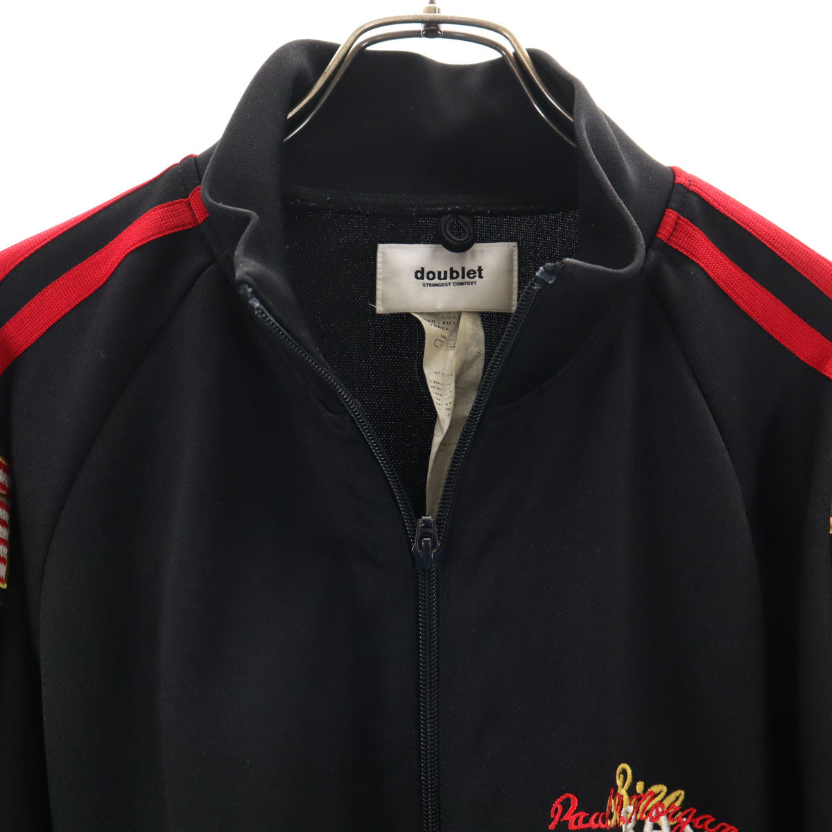 doublet ダブレット CHAOS EMBROIDERY トラックジャケット M ブラック ジャージ メンズ
