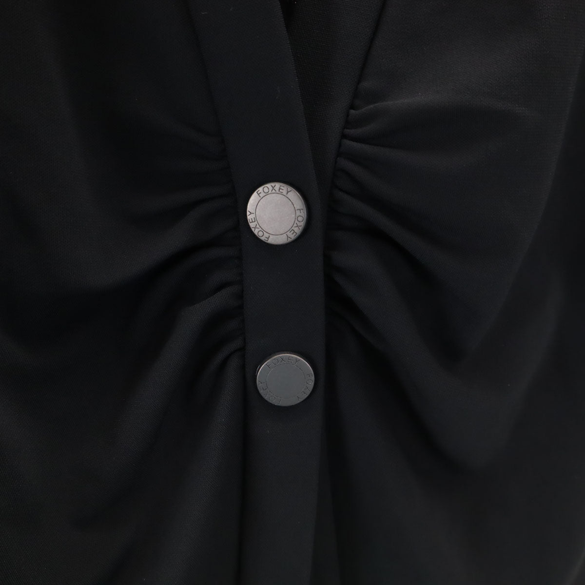 FOXEY NEW YORK フォクシーニューヨーク 日本製 長袖 Vネック カーディガン 40 ブラック レディース