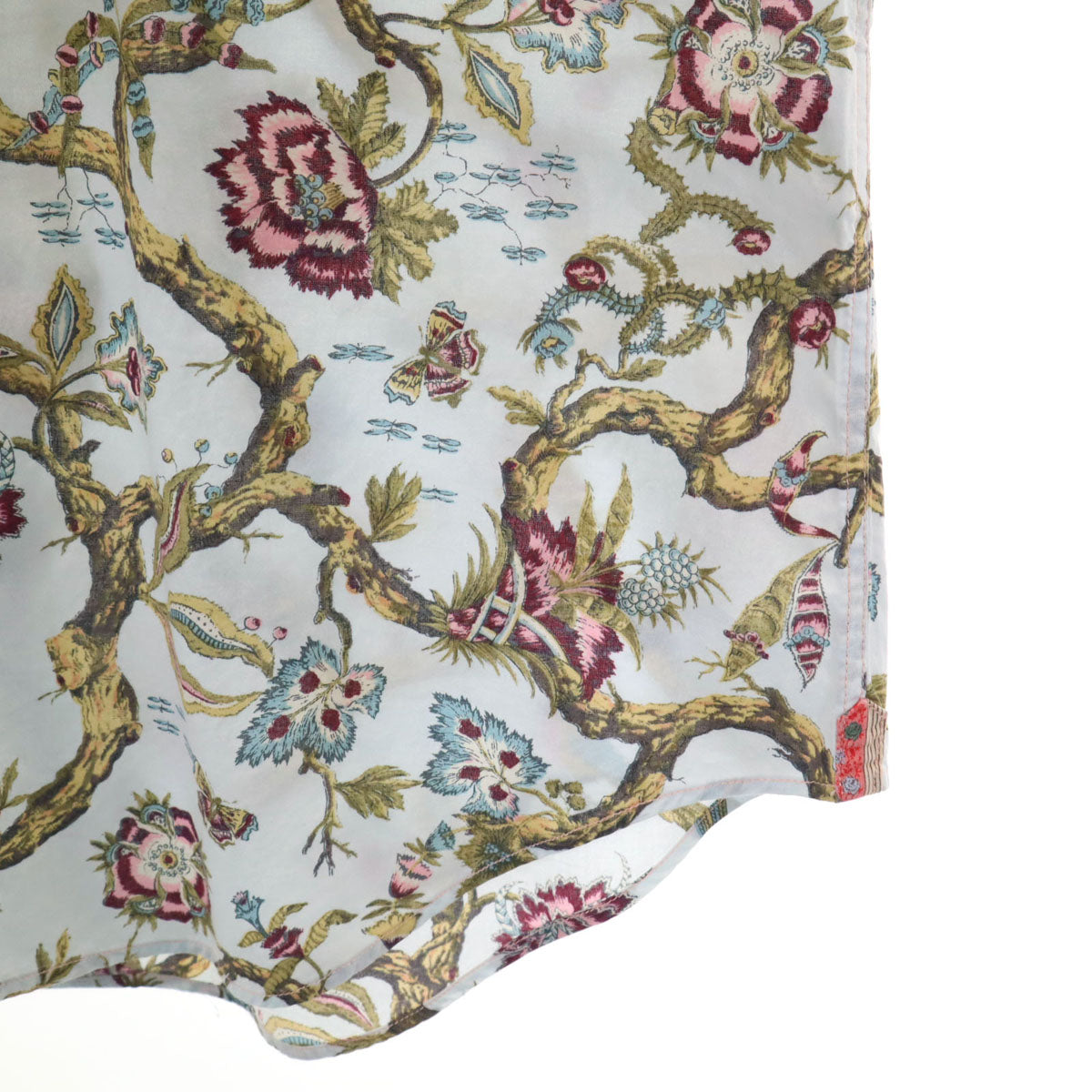 Paul Smith ポールスミス 日本製 花柄 長袖 コットンシャツ M ホワイトブルー系 メンズ