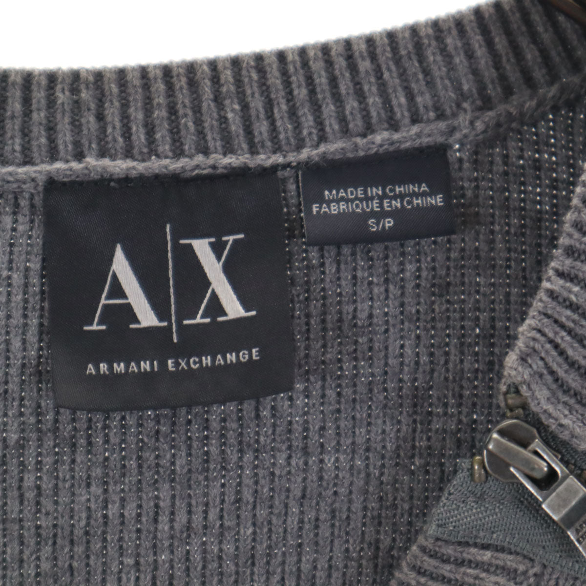 ARMANI EXCHANGE アルマーニエクスチェンジ 長袖 ニット S グレー セーター メンズ