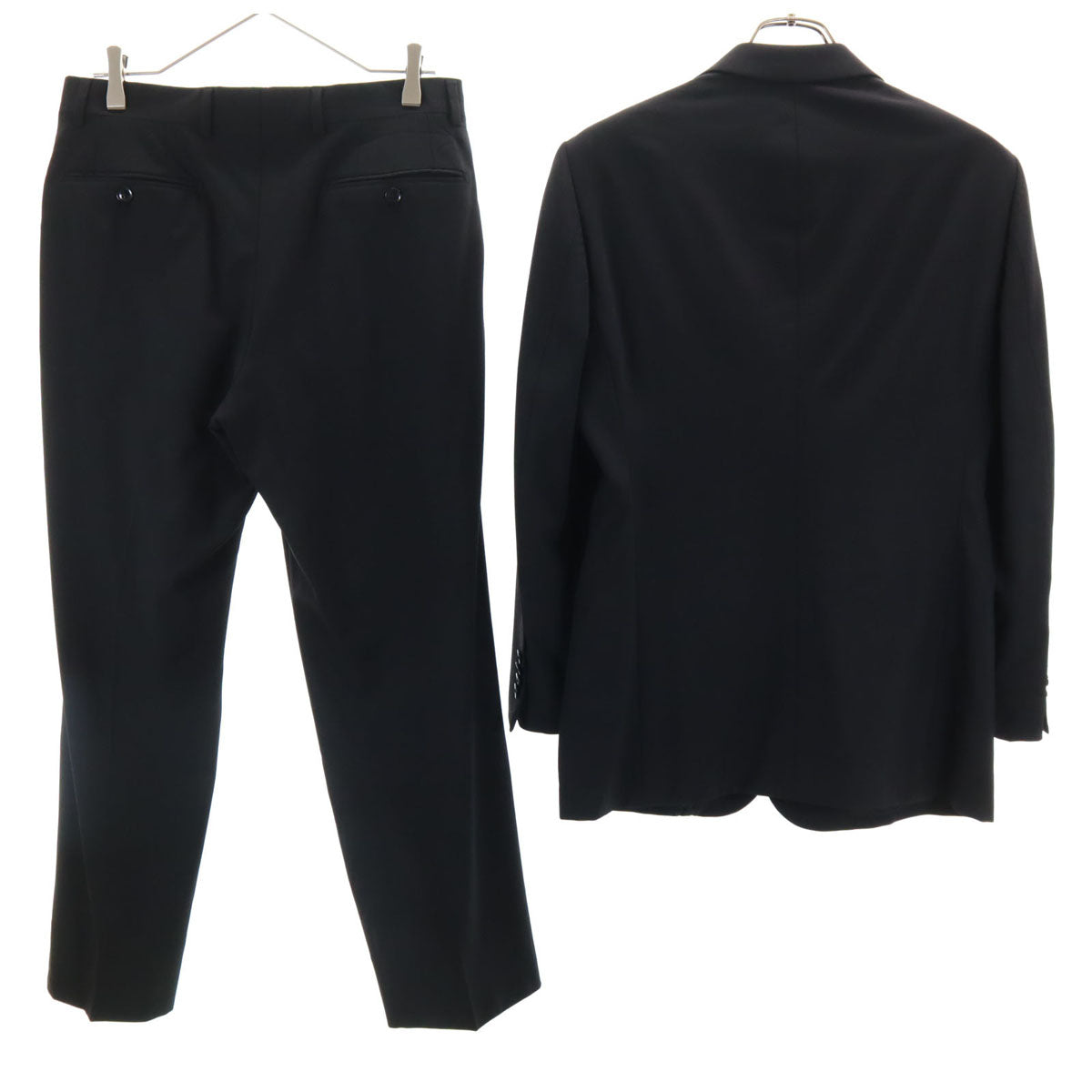 ARMANI COLLEZIONI アルマーニ コレツィオーニ イタリア製 スーツ 上下 セットアップ 46 ブラック メンズ