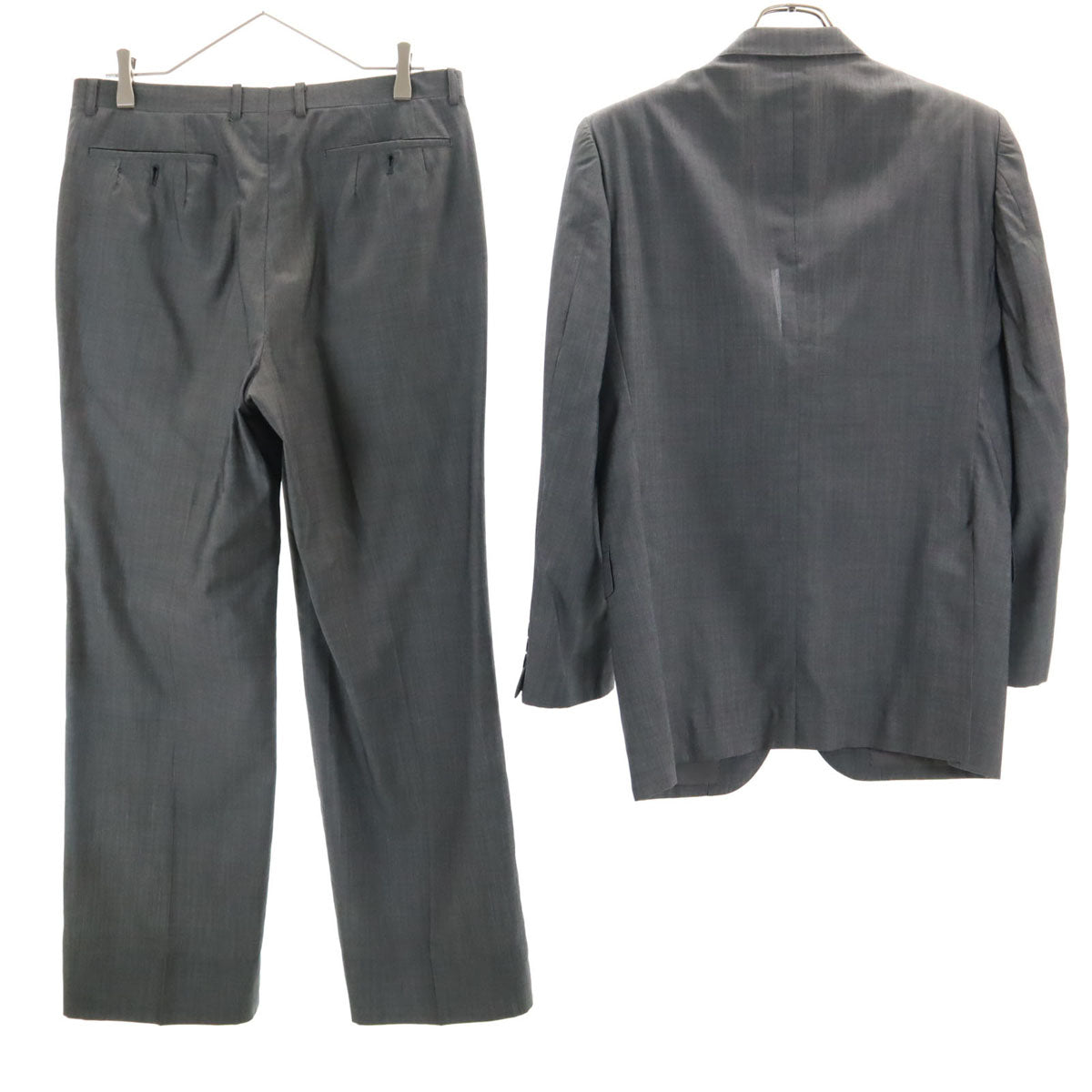 LANVIN ランバン 90s シルクブレンド オールド スーツ 上下 セットアップ M48-35 グレー メンズ