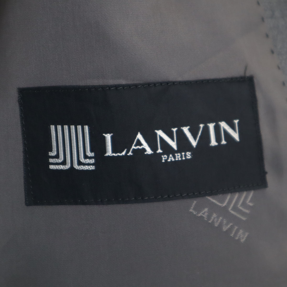 LANVIN ランバン 90s シルクブレンド オールド スーツ 上下 セットアップ M48-35 グレー メンズ