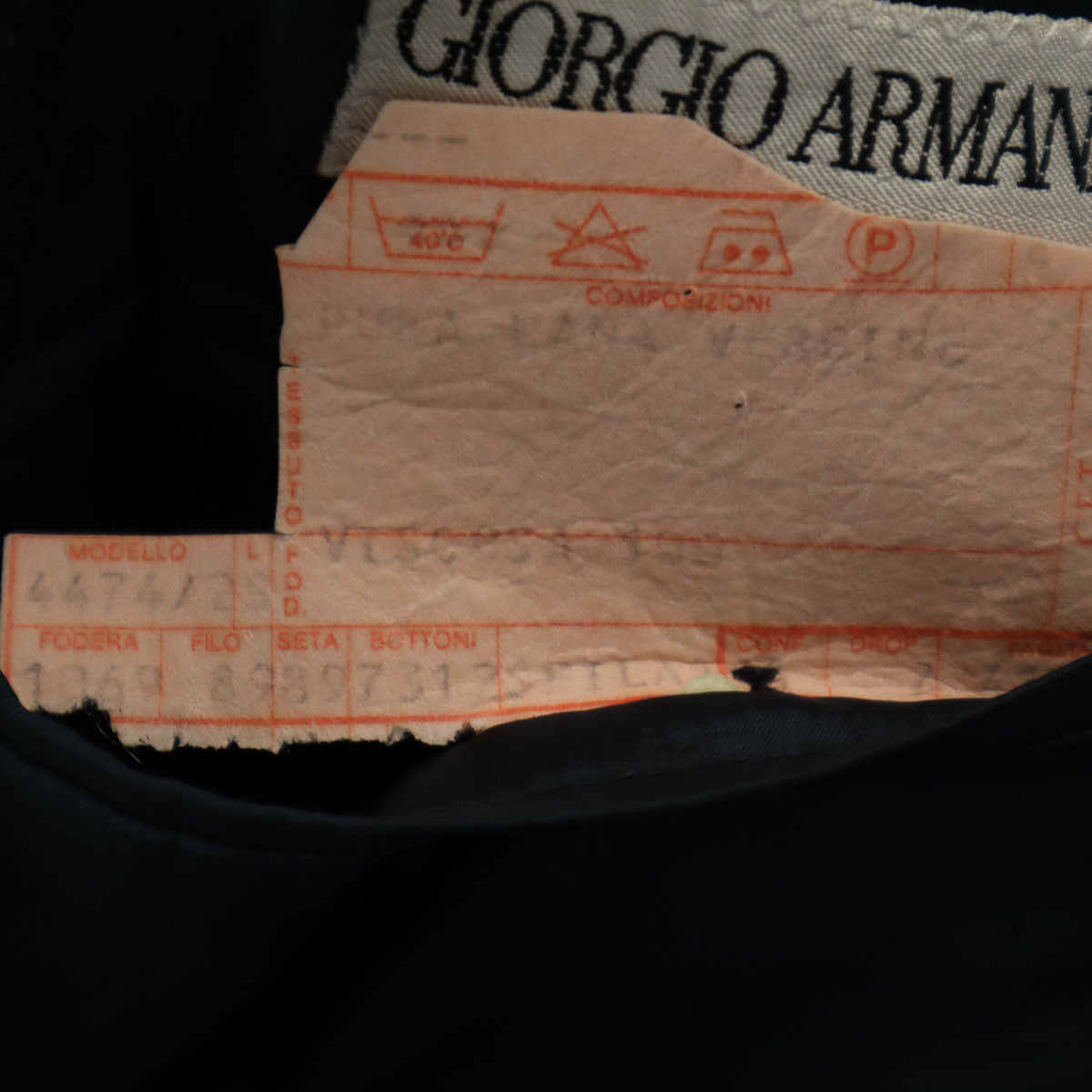 GIORGIO ARMANI LE COLLEZIONI ジョルジオアルマーニ コレツィオーニ 90s イタリア製 オールド スーツ 上下 セットアップ 41 ネイビー メンズ
