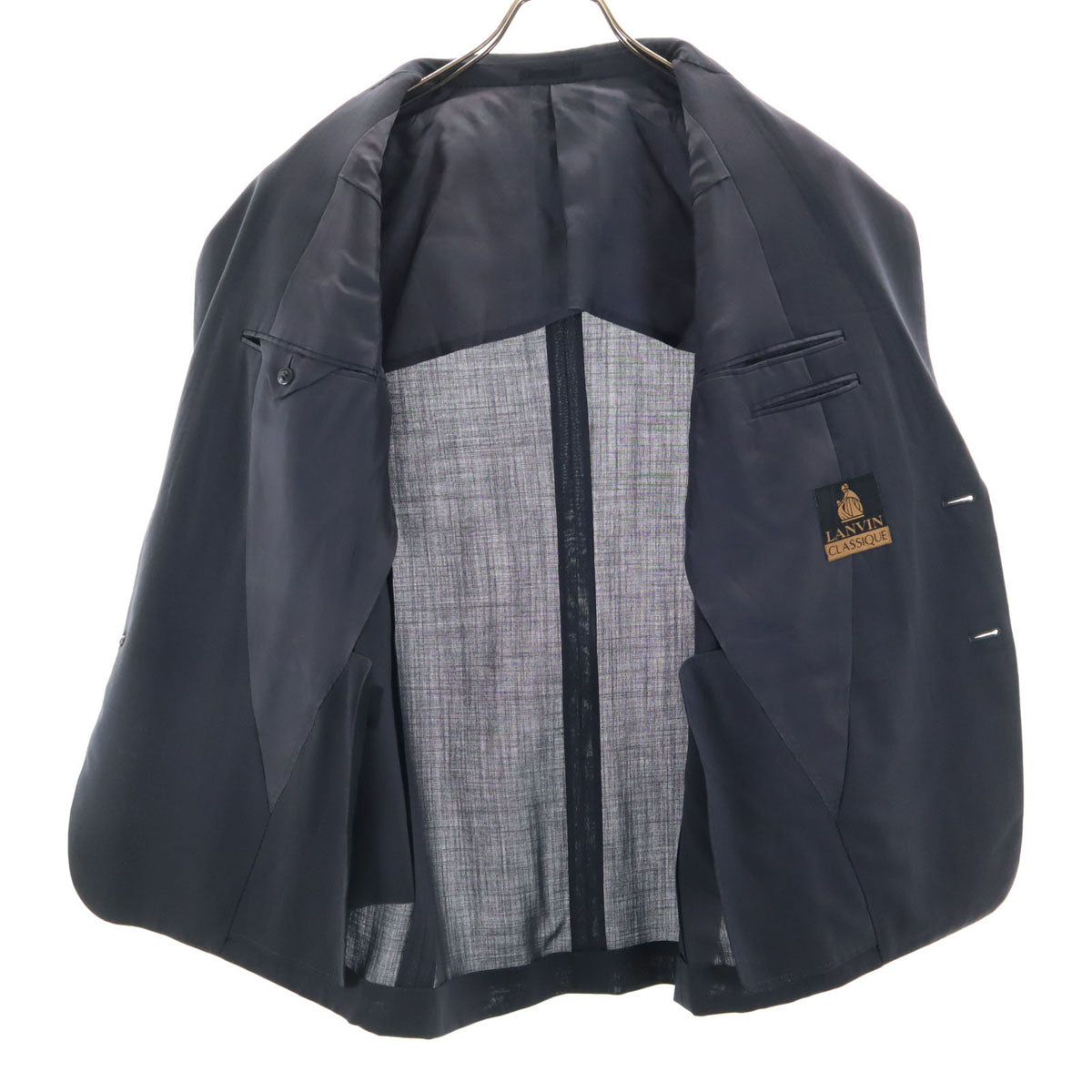 LANVIN CLASSIQUE ランバン クラシック 90s オールド スーツ 上下 セットアップ R46-44 グレー系 メンズ