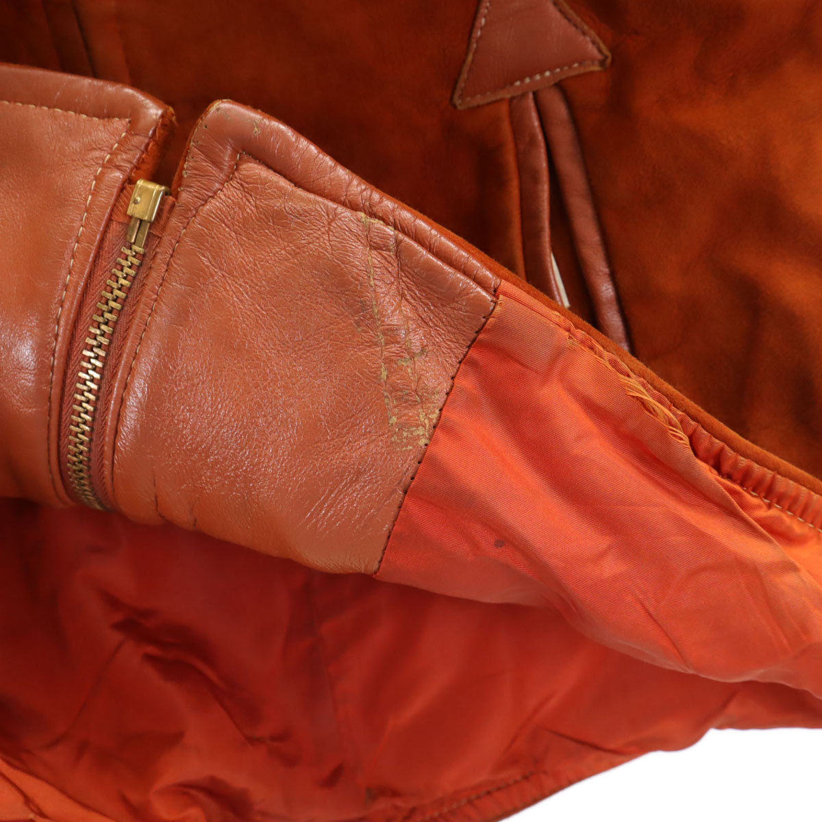 60s 70s ヴィンテージ TALONジップ スエードレザージャケット 18 オレンジ系 レディース