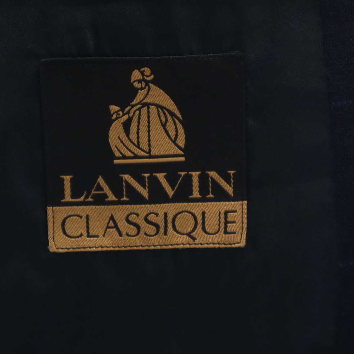 LANVIN CLASSIQUE ランバン クラシック 90s シルクブレンド カシミヤブレンド オールド テーラードジャケット ST50-56 ネイビー メンズ