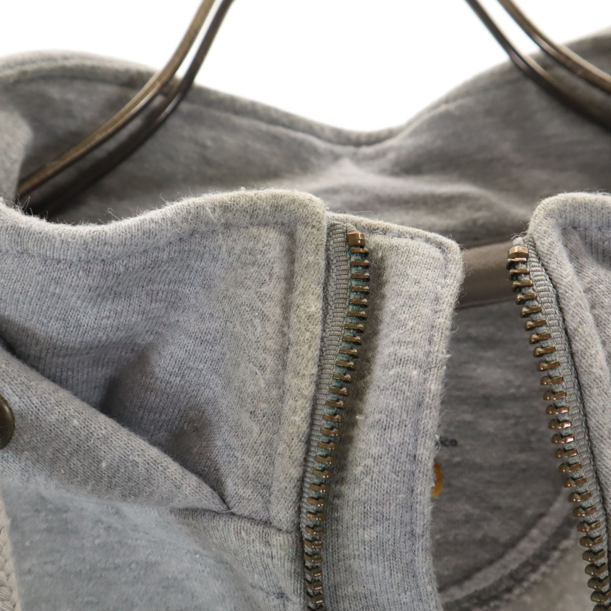 Carhartt カーハート 100617 企業モノ刺繍 長袖 ハーフジップ スウェットパーカー L グレー 裏起毛 メンズ